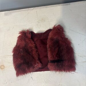 American Girl Doll Faux Fur Vest - Burgundy